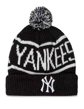 Gorro navideño New York Yankees negro con pompón