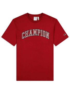 Camiseta Champion granate con letras bordadas
