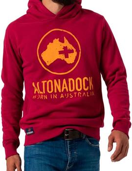 Sudadera clásica Altona Dock granate mapa amarillo