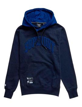 Sudadera azul marino Superdry con letras de toalla