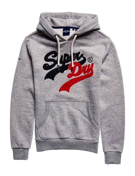 Sudadera con gorro Superdry Retro gris para