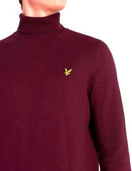 Jersey cuello alto granate Lyle Scott hombre