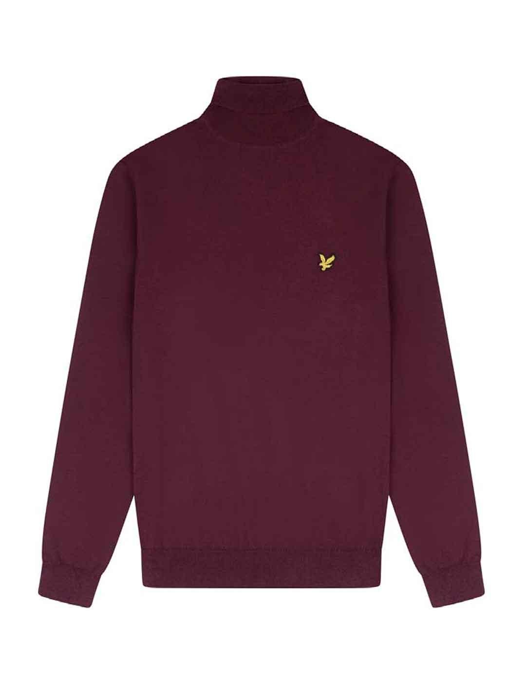 Jersey cuello alto granate Lyle Scott hombre