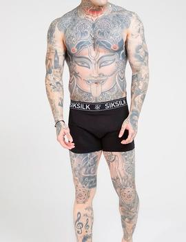 Boxer Siksilk blanco negro 2uds para hombre