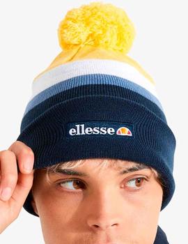 Gorro Ellesse con pompón amarillo, blanco y azul