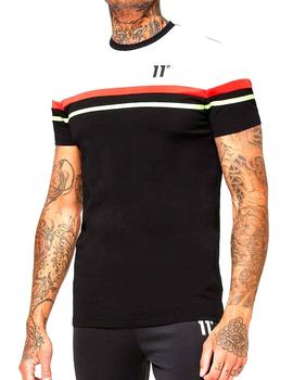 Camiseta entallada 11 Degrees negra para hombre