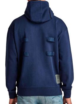 Sudadera capucha G Star Raw azulón para hombre