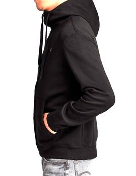 Sudadera cremallera G Star Raw negra para hombre