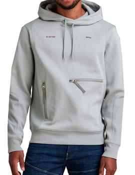 Sudadera G Star Raw gris perla X en espalda