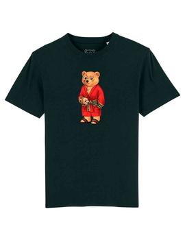 Camiseta de marca Baron Filou negra Oso fumando