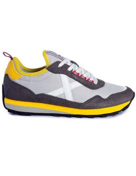 Zapatillas Munich UM 30 gris claro con amarillo