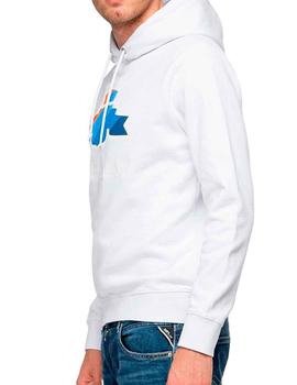 Sudadera blanca Replay con capucha para hombre