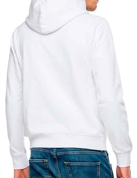 Sudadera blanca Replay con capucha para hombre