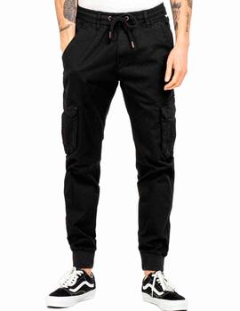 Pantalón cargo Reell negro con bolsillos Slim Fit