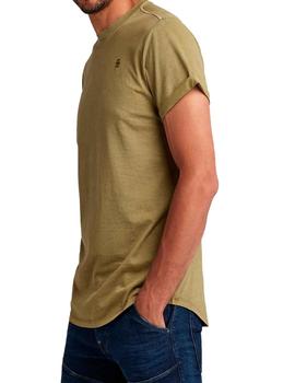 Camiseta básica larga G Star Raw verde para hombre
