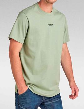 Camiseta G Star Raw verde agua de algodón grueso