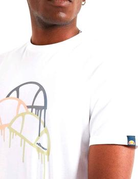 Camiseta Ellesse blanca con logos abultados para hombre