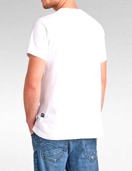 Camiseta blanca G Star Raw para hombre estampada a cuadros