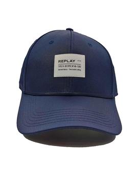 Gorra Replay azul marino de tela impermeable