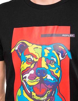 Camiseta Replay Pitbull negra para hombre