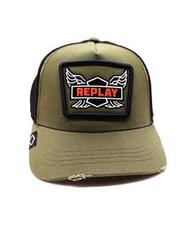 Gorra Replay verde con bodado AM4312 A0406A 421