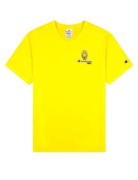 Camiseta Champion amarilla con letras cosidas Smiley hombre