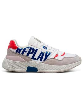 Zapatillas Replay blancas logo azul para hombre