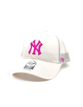 Gorra New York Yankees beige logo rosa B-BRANS17CTP-NTG