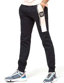 Pantalón de chándal negro y rosa 11 Degrees para hombre