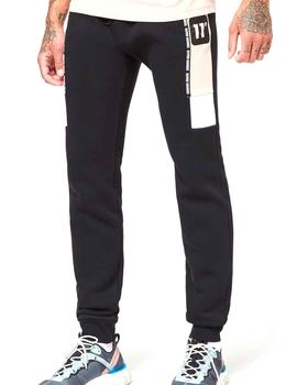 Pantalón de chándal negro y rosa 11 Degrees para hombre