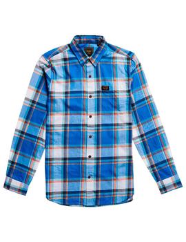 Camisa Superdry cuadros grandes azules para hombre