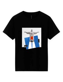 Camiseta Independent Republic Space Jesus negra para hombre