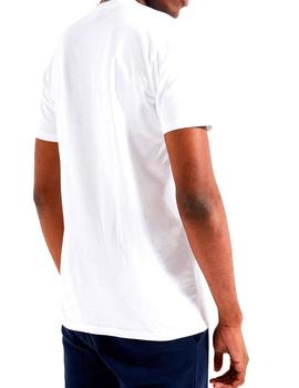Camiseta Ellesse Achtini blanca con rayas rosas multicolor
