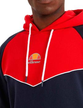 Sudadera con capucha Ellesse azul marino y rojo para hombre