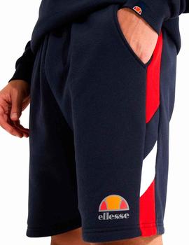 Pantalón corto Ellesse azul marino con bandas rojas