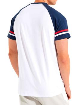 Camiseta Ellesse conjuntada blanca, gris y azul marino