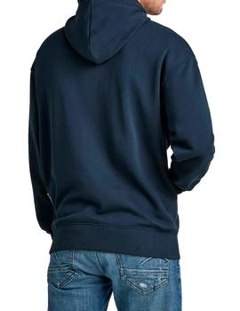 Sudadera con capucha Raw azul marino para hombre