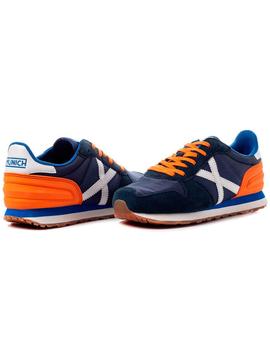 Zapatillas Munich Massana 357 azul con naranja