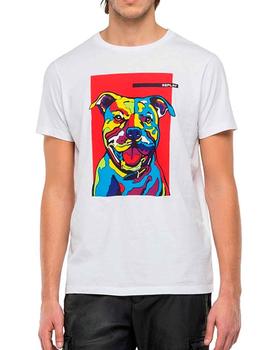 Camiseta Replay del perro blanca para hombre