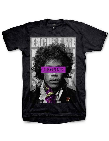 Camiseta Legend con caras de famosos como Jimi Hendrix