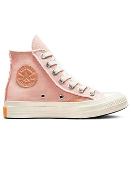 Converse rosa clarito para chica Chuck 70 de tela vaquera