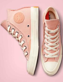 Converse rosa clarito para chica Chuck 70 de tela vaquera